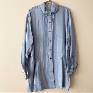 NWOT Benjudy’s Vintage 100% Silk Oversized Button Down Top